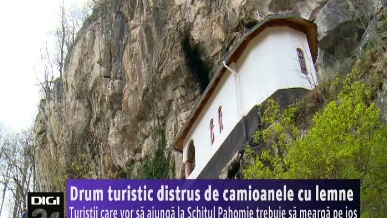 Drum turistic din Valcea, distrus de camioanele cu lemne Imagine