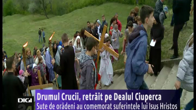 Drumul Crucii, retrait pe Dealul Ciuperca. Sute de oradeni au comemorat suferintele lui Isus Hristos Imagine