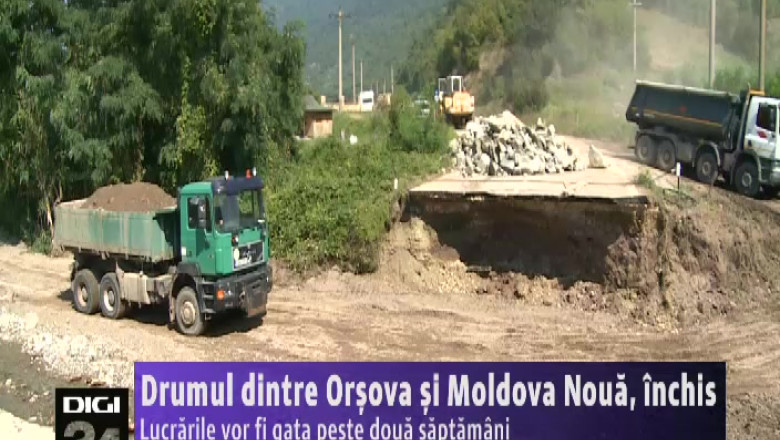 Drumul dintre Orsova si Moldova Noua, inchis. Lucrarile vor fi gata peste doua saptamani   Imagine