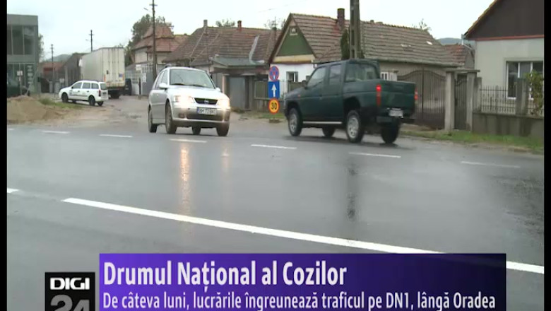 Drumul National al Cozilor. De cateva luni, lucrarile ingreuneaza traficul pe DN1, langa Oradea Imagine