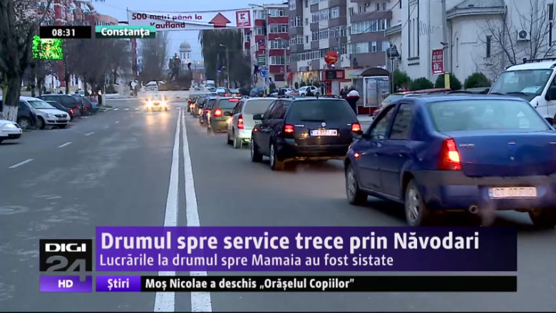 Drumul spre service trece prin Navodari. Lucrarile la drumul spre Mamaia au fost sistate Imagine