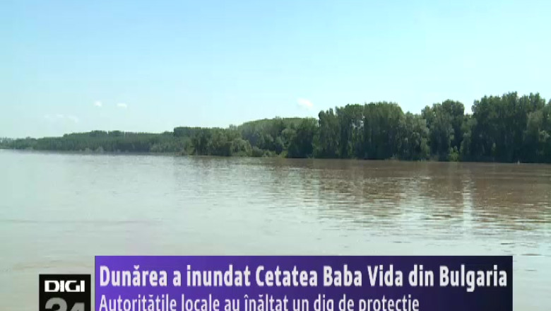 Dunarea a inundat Cetatea Baba Vida din Bulgaria. Imagine