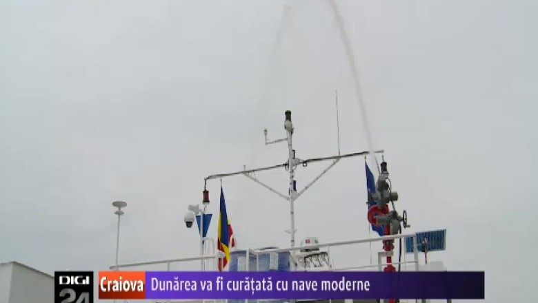 Dunarea va fi curatata cu patru nave multifunctionale. Una a ajuns in Portul Drobeta Turnu Severin Imagine
