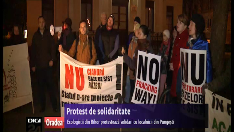 Ecologistii din Bihor au protestat din solidaritate cu satenii din Pungesti Imagine