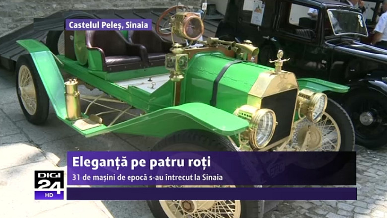 Eleganta pe patru roti la Sinaia: 31 de automobile de epoca s-au intrecut sambata la Castelul Peles Imagine
