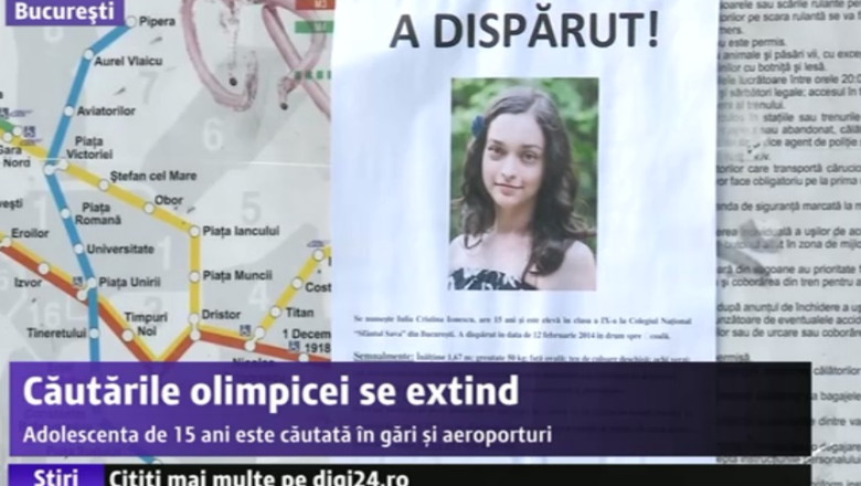 Eleva disparuta. Politistii au reconstituit o parte din traseul Iuliei Ionescu, dupa despartirea de mama ei Imagine