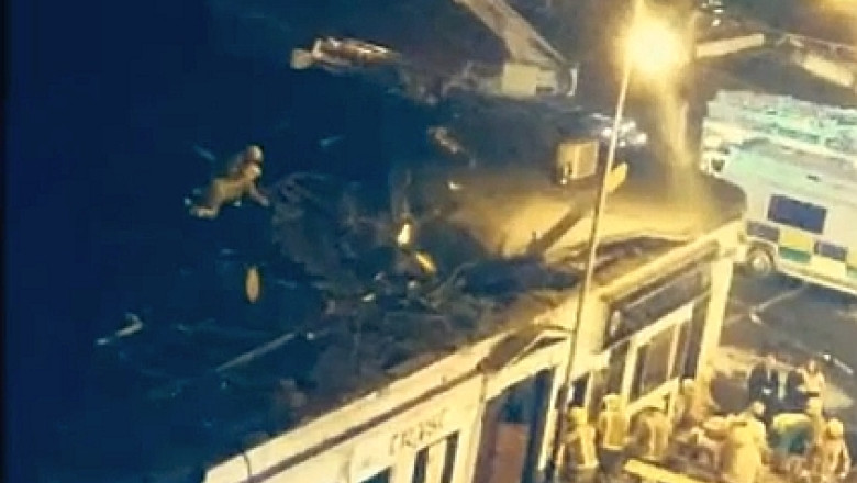 Elicopter prabusit peste un bar in Glasgow. Bilantul a ajuns la opt morti Imagine