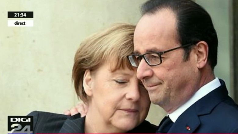 Emil Hurezeanu, despre fotografia Angelei Merkel cu Francois Hollande: „O imbratisare tandra” Imagine