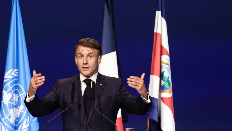 Emmanuel Macron: Contestarea prioritatii acordate climei este o „greseala uriasa”. Liderii lumii, reuniti la Nisa pentru Unoc3 Imagine