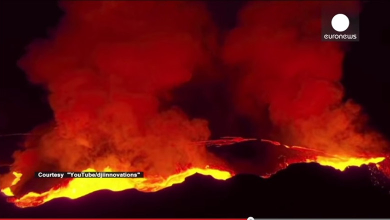 Eruptia unui vulcan, surprinsa cu ajutorul unei drone  Imagine