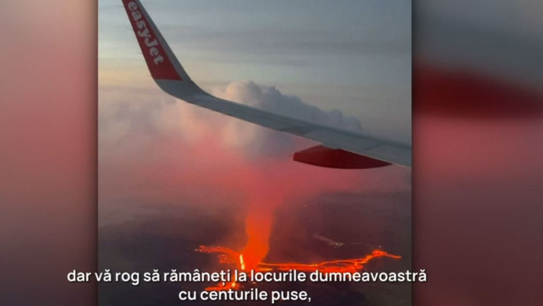 Eruptie vulcanica, vazuta din avion. Imaginile spectaculoase surprinse de pasageri Imagine