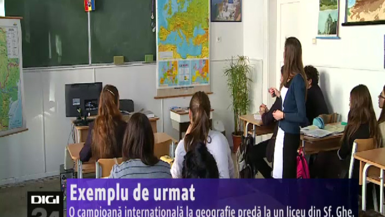 Exemplu de urmat. O tanara, campioana internationala la geografie, preda la un liceu din Sf. Ghe Imagine