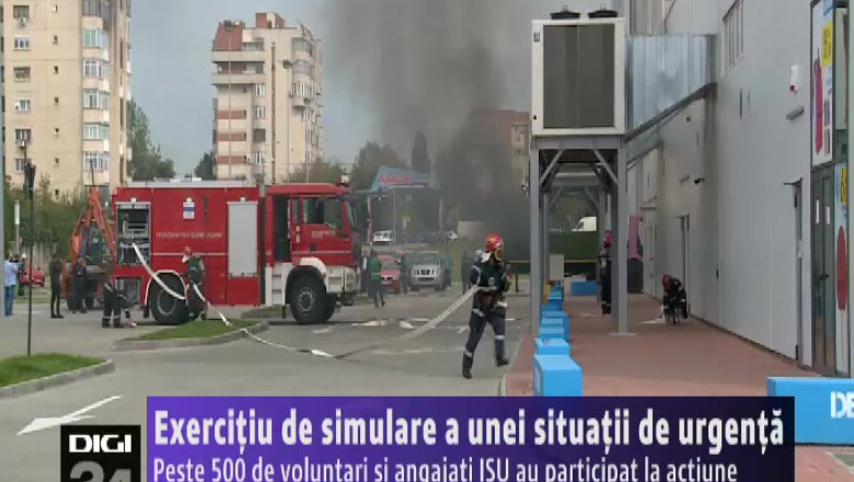 Exercitiu de simulare a unei situatii de urgenta in Craiova. Peste 500 de voluntari si angajati ISU au participat la actiune Imagine