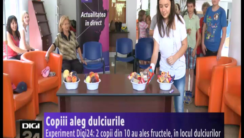 Experiment Digi24 Oradea: 2 copii din 10 au ales fructele, in locul dulciurilor Imagine