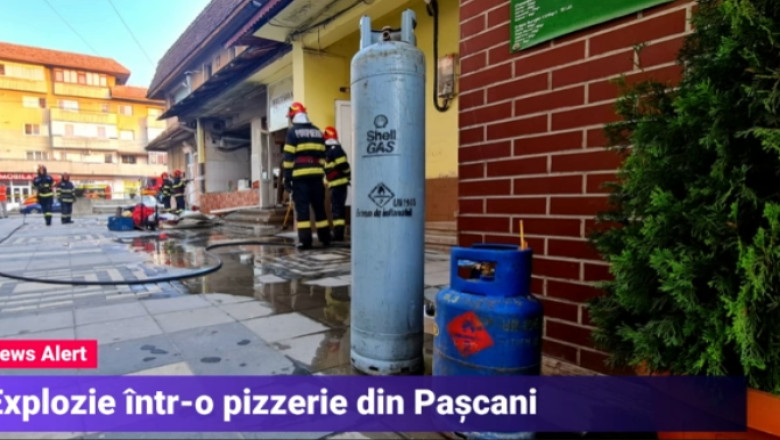 Explozie intr-o pizzerie din Pascani. Pompierii au gasit doua butelii cu GPL Imagine