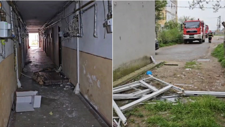 Explozie intr-un bloc din Bals: Planul Rosu de Interventie a fost activat. Doua persoane ranite, una preluata cu elicopterul SMURD Imagine