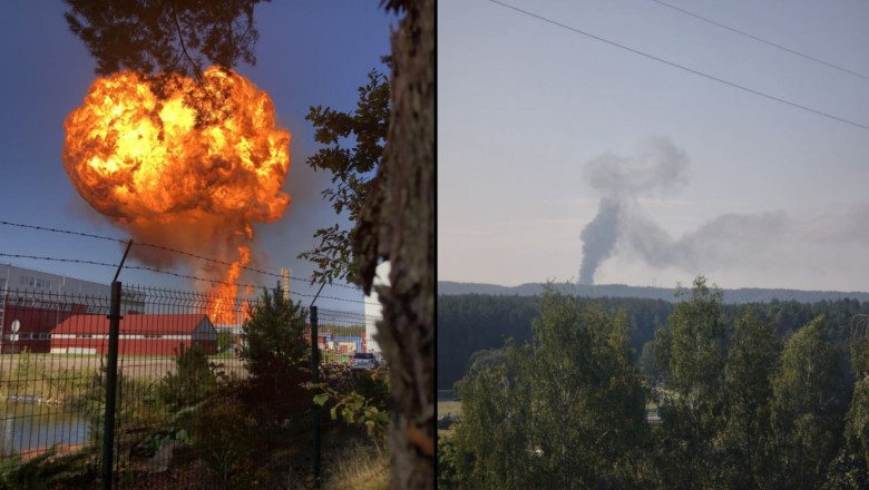 Explozii puternice la Vilnius: mai multe vagoane de tren cu gaz lichefiat ale companiei poloneze Orlen au luat foc Imagine