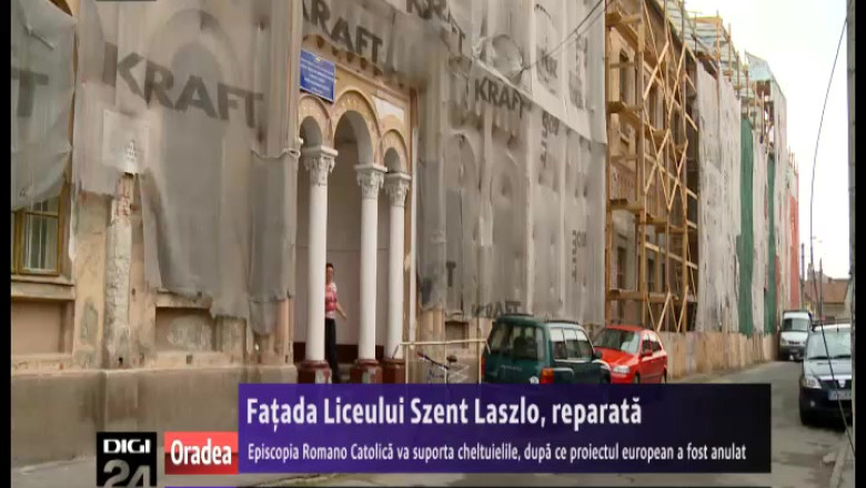 Fatada Liceului Szent Laszlo, reparata pe banii Episcopiei Romano-Catolice din Oradea Imagine