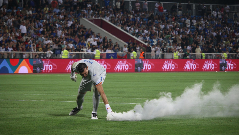 Federatia de fotbal din Kosovo a fost amendata de UEFA pentru incidentele de la meciul cu Romania Imagine
