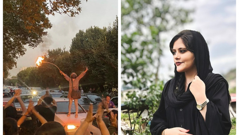 Femeile din Iran isi ard hijaburile. Proteste uriase dupa ce Masha Amini a murit pentru ca nu isi legase corect valul Imagine