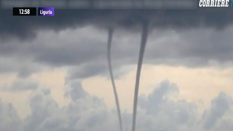 Fenomen spectaculos pe mare. Doua tornade s-au format in largul coastelor din nord-vestul Italiei Imagine