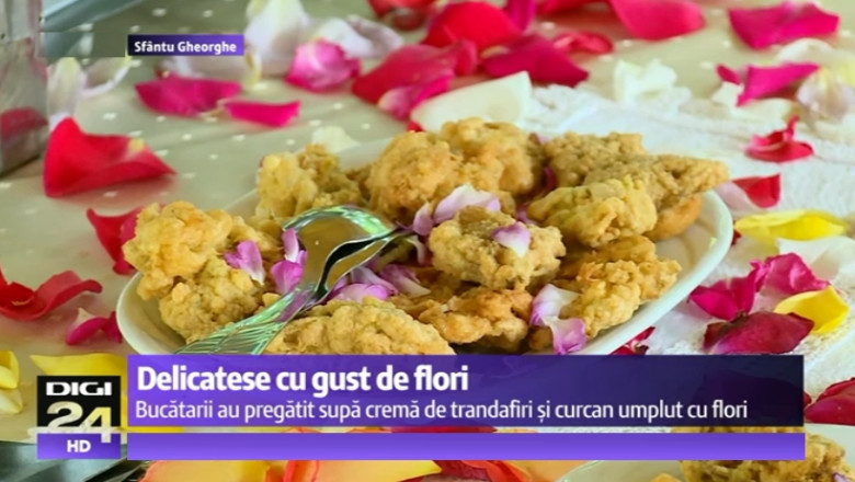 Festivalul Florilor Comestibile: Supa-crema de trandafiri, curcan cu panselute si flori de soc pane, delicii la Sfantu Gheorghe Imagine