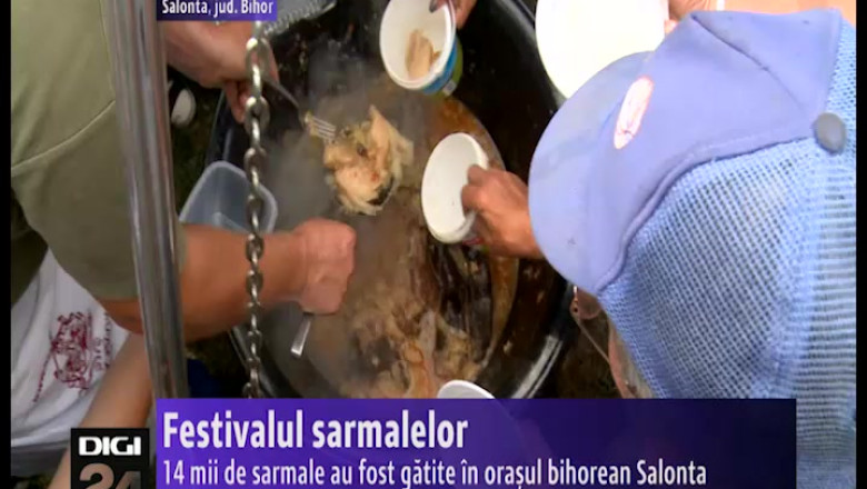 Festivalul sarmalelor. 14 mii de sarmale au fost gatite in orasul bihorean Salonta Imagine