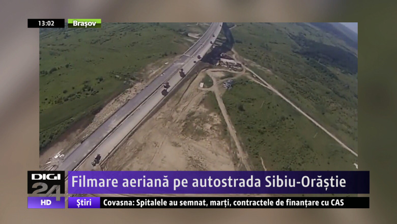 Filmare aeriana pe autostrada Sibiu-Orastie Imagine