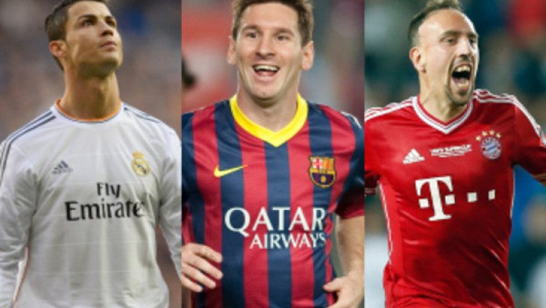 Finalistii premiului Balonul de Aur: Cristiano Ronaldo, Messi si Ribery Imagine