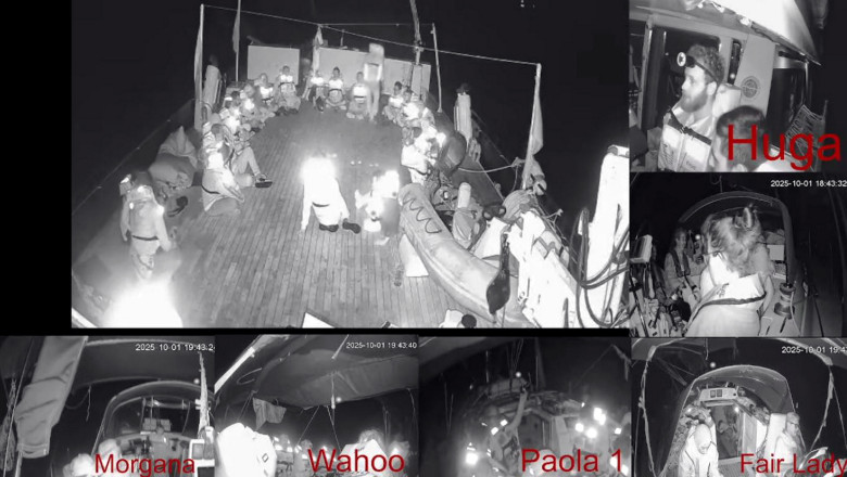 Flotila Gretei Thunberg a fost interceptata de fortele israeliene in drum spre Gaza. Navele au intrat intr-o zona cu risc ridicat Imagine