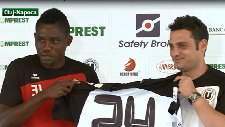 Fotbal. Justin Mengolo, titular in atacul Universitatii Cluj Imagine