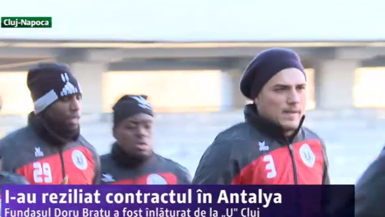 Fotbal. Universitatea Cluj s-a despartit de Doru Bratu. Fundasului i-a fost reziliat contractul in timpul cantonamentului din Antalya Imagine
