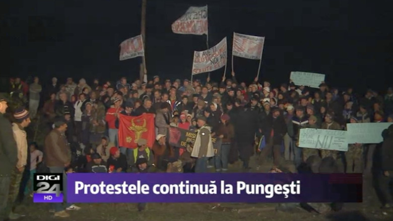 FOTO Locuitorii din Pungesti nu abandoneaza lupta impotriva explorarii gazelor de sist. Sambata sunt asteptati in Vaslui protestatari din toata tara Imagine