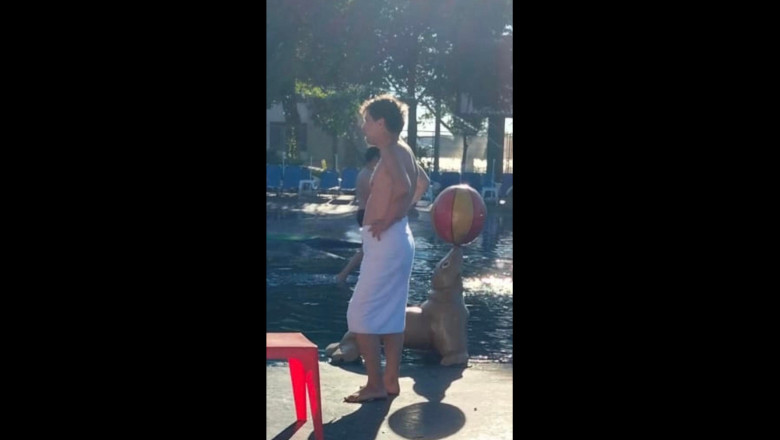 FOTO: Nicusor Dan s-a dus sa faca baie la mare. A fost surprins intr-un parc acvatic din Mamaia Imagine