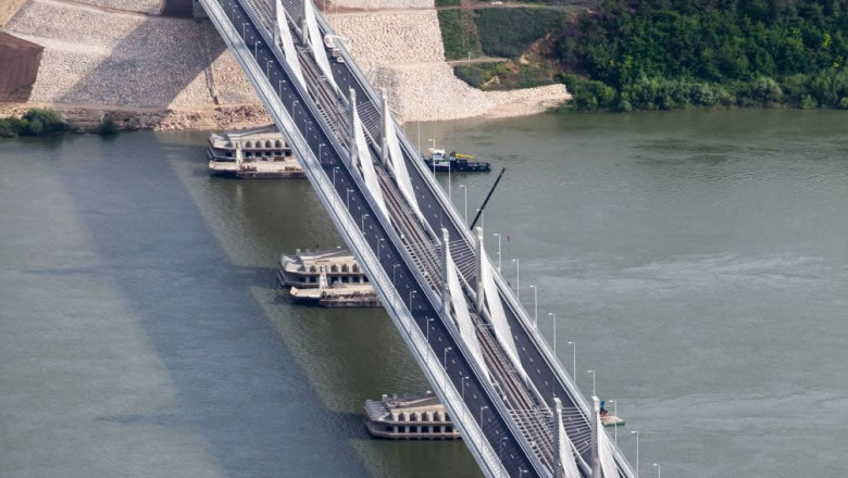 FOTO. Podul Calafat - Vidin, vazut de sus Imagine