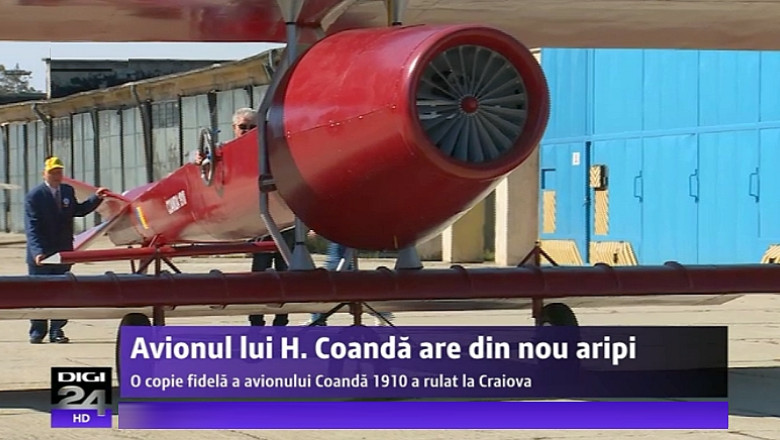 FOTO VIDEO Copia primului avion cu reactie, Coanda 1910, lansata la Craiova. Constructorii au in plan si o replica a aeronavei lui Traian Vuia Imagine
