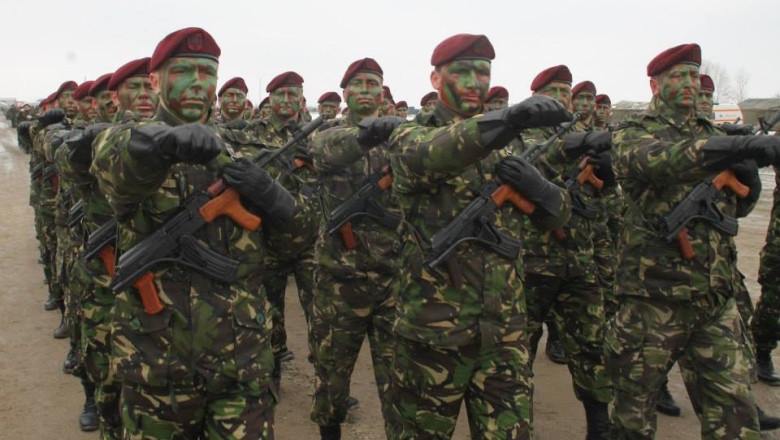 FOTO VIDEO. Pas de defilare in noroi. 2.000 de militari au facut repetitie pentru parada de 1 Decembrie Imagine