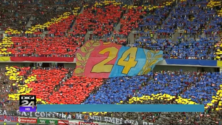 FOTO VIDEO Steaua, campioana Romaniei: Spectacol si sampanie pe Arena Nationala si in Piata Constitutiei Imagine