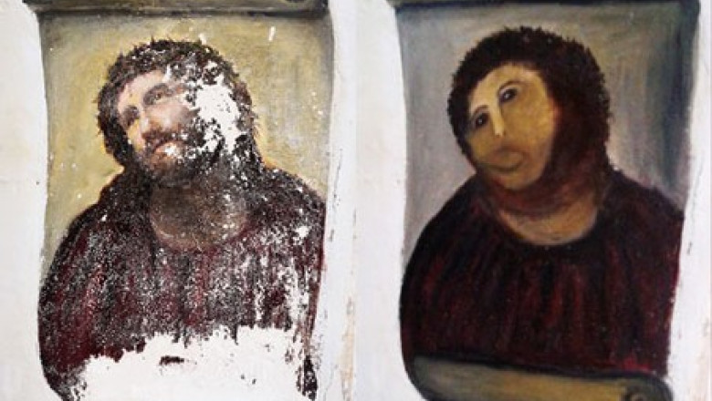 Fresca cu Iisus, distrusa anul trecut de o restauratoare din Spania, atrage zeci de mii de turisti Imagine