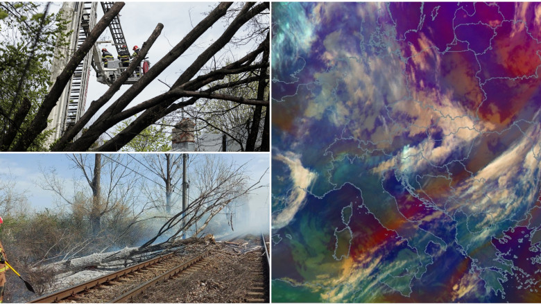 Furtuni in toata tara. Copaci cazuti, trenuri oprite si porturi inchise. Cele mai multe apeluri de urgenta au fost in Bucuresti Imagine