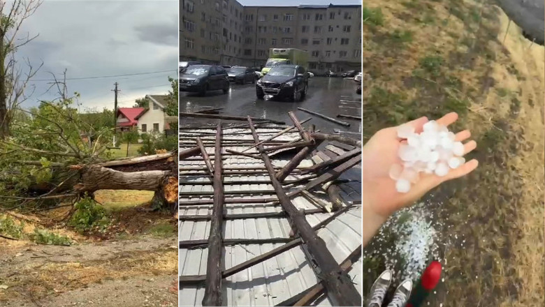 Furtuni violente in jumatate de tara: pompierii au intervenit in localitati din 19 judete. Case si masini distruse de vantul puternic Imagine