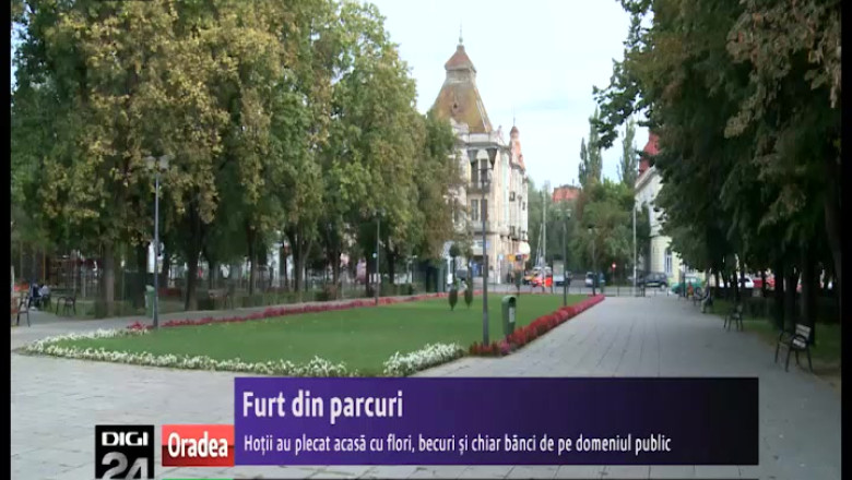 Furturi din parcurile Oradei. Hotii au plecat acasa cu flori, becuri si chiar banci Imagine