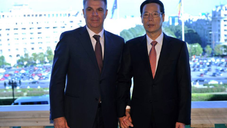 Gafa diplomatica, emotie, exces de zel sau traditie asiatica? Valeriu Zgonea s-a fotografiat cu vicepremierul Chinei, Zhang Gaoli, tinandu-se de mana Imagine