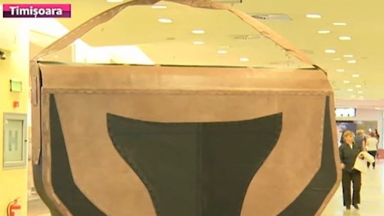 Geanta de colectie, de dimensiuni XXL. Are doi metri latime si trei metri lungime Imagine