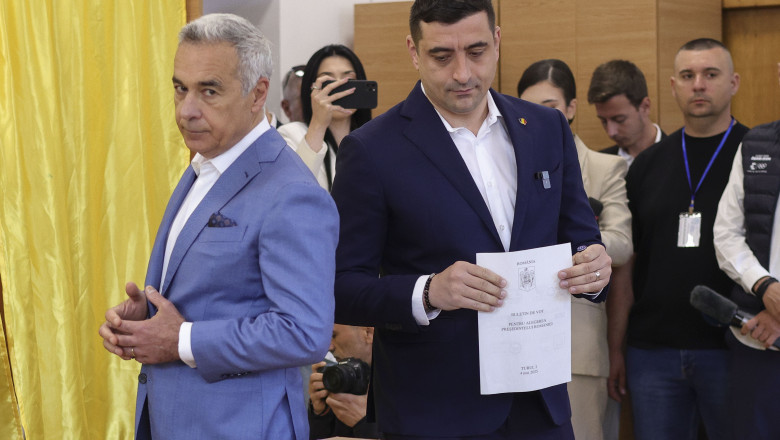 George Simion a mers la vot insotit de Calin Georgescu: Presedintele AUR: „Am votat cu Calin Georgescu” Imagine