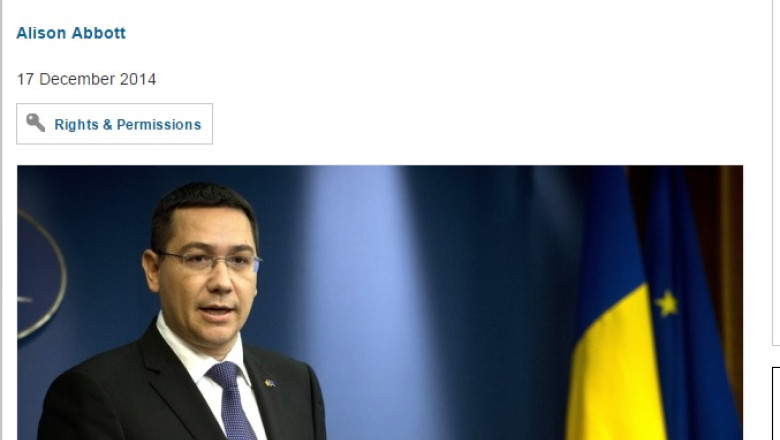 Gestul premierului Victor Ponta de a renunta la titlul de Doctor, consemnat de Revista Nature Imagine