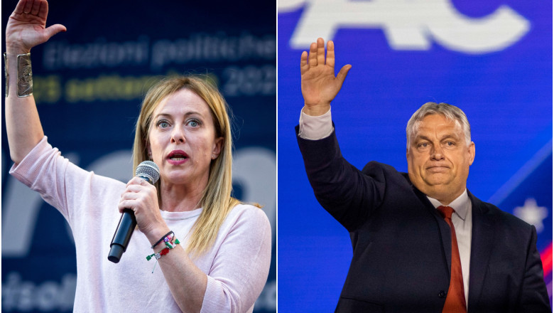 Giorgia Meloni il sustine pe Orban dupa ce Comisia Europeana si-a anuntat intentia de a taia o parte din finantarea pentru Ungaria Imagine