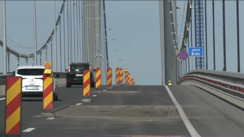 „Golden Gate” de Romania trebuie reasfaltat cu totul, la un an de la inaugurare. Restrictiile de circulatie de pe podul de la Braila Imagine