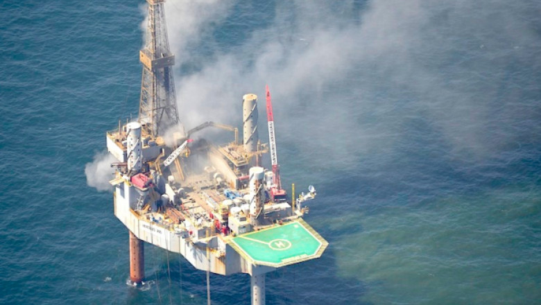 Golful Mexic: Incendiu pe o platforma de exploatare a gazului, in largul coastelor statului american Louisiana Imagine