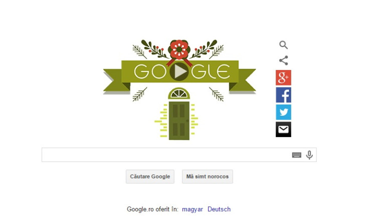 GOOGLE DOODLE CRACIUN. Perioada sarbatorilor de iarna, surprinsa in toate colturile lumii  Imagine